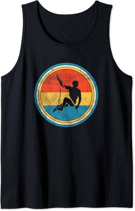 Mens Vintage Rock Climbing Distressed Climber Tank Top